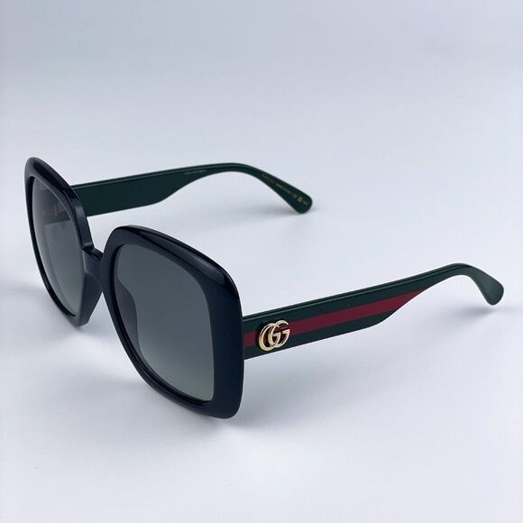 Gucci GG0713S 006 Sunglasses Black Green Gray Gradient Oversized Woman - Picture 6 of 10